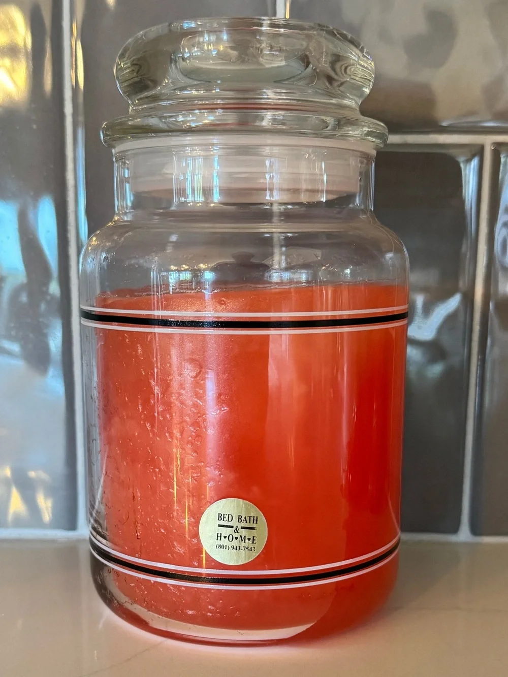 Vintage Fresh Peach Yankee Black Band Label Candle